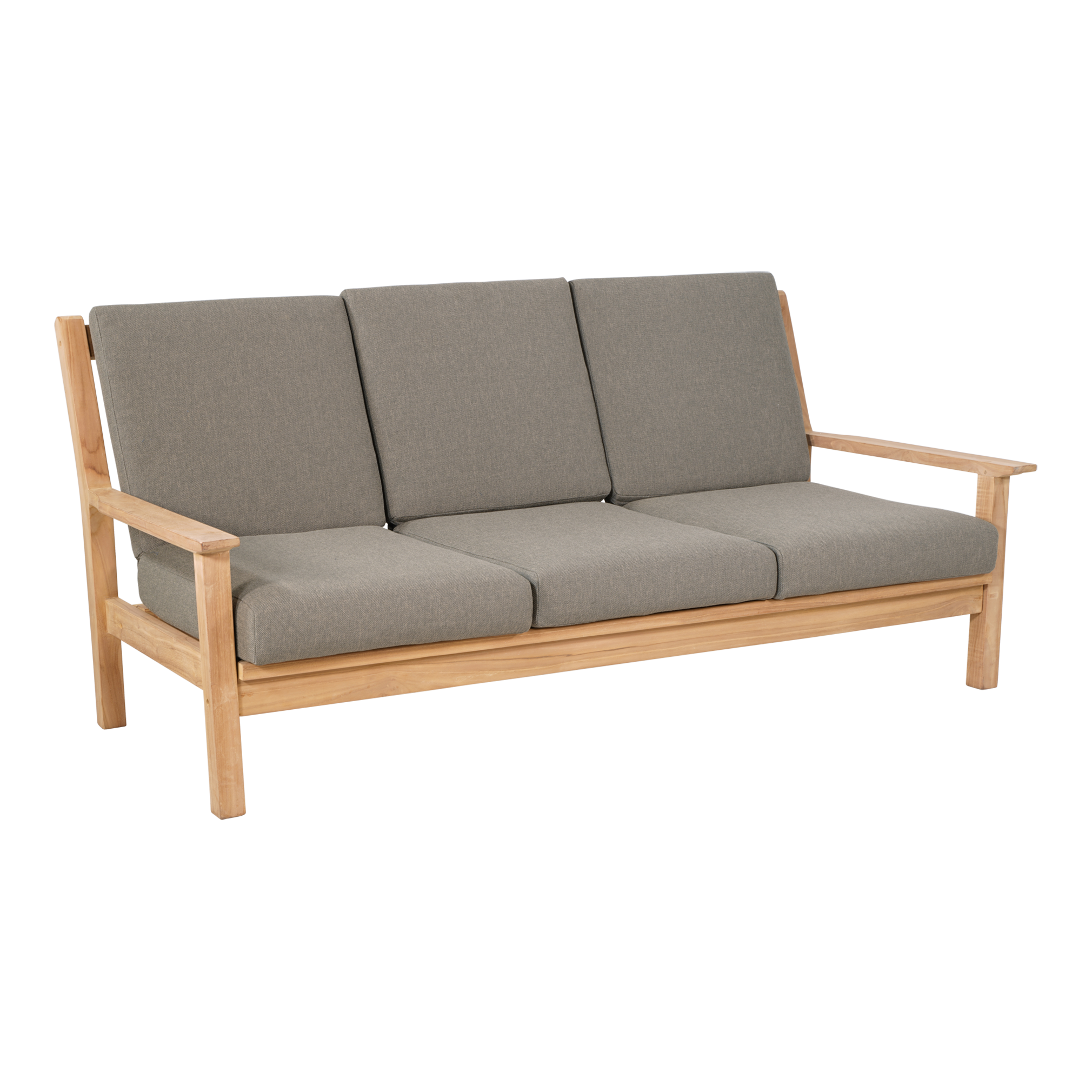 Loungebank teak 180cm, incl. kussen