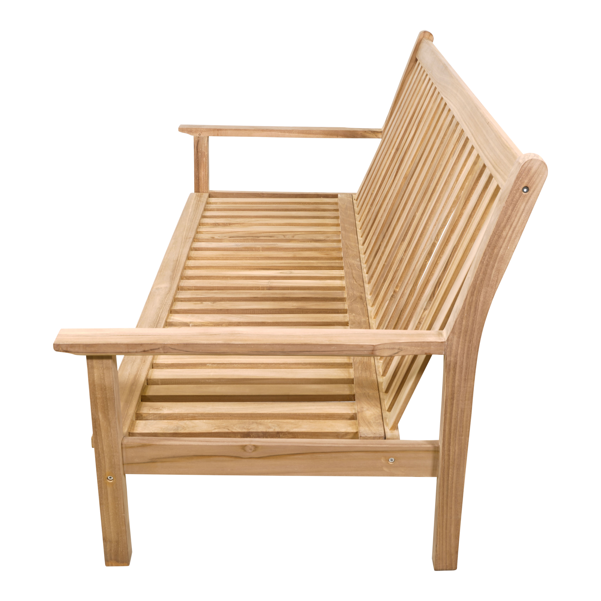 Loungebank teak 180cm, incl. kussen