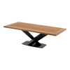 Tafel Taranto recycled teak met zwart stalen poot 240x100cm