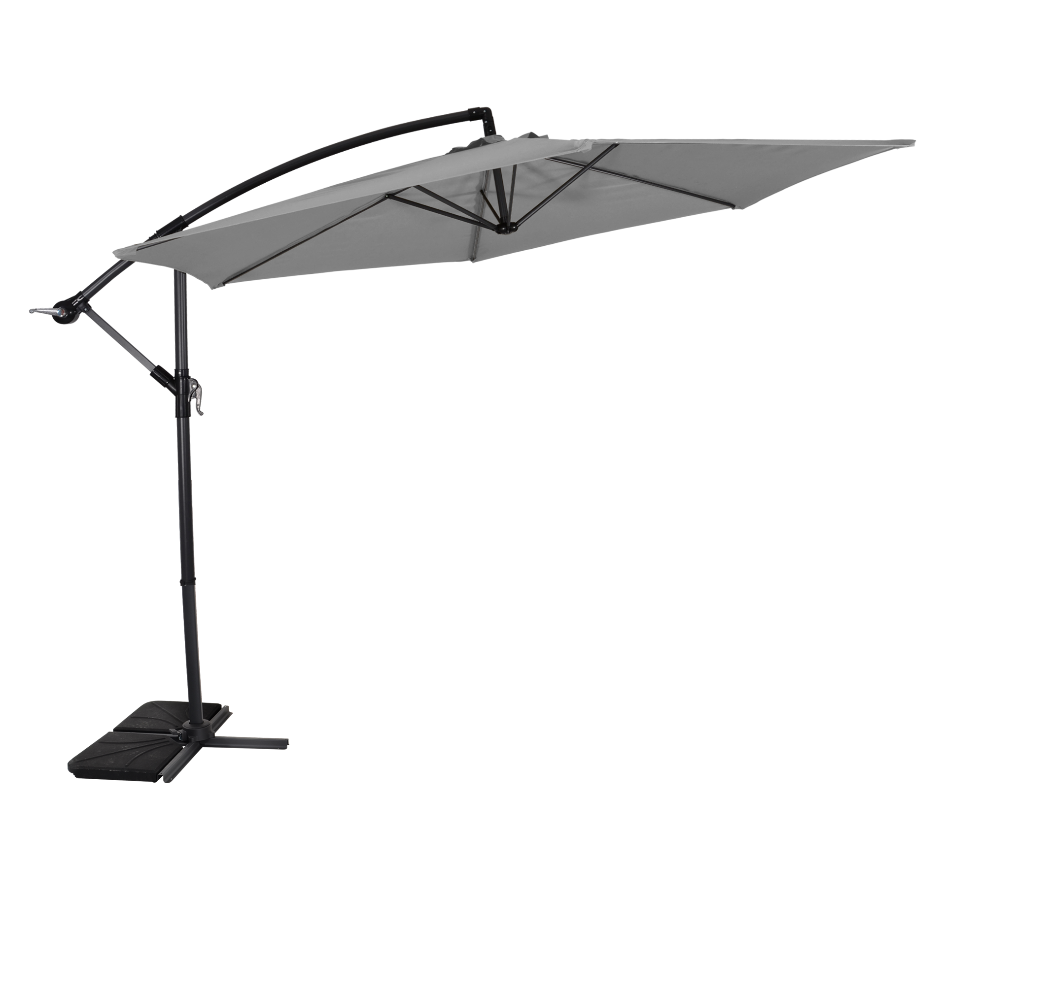 Zweefparasol Gemini grijs Ø3mtr