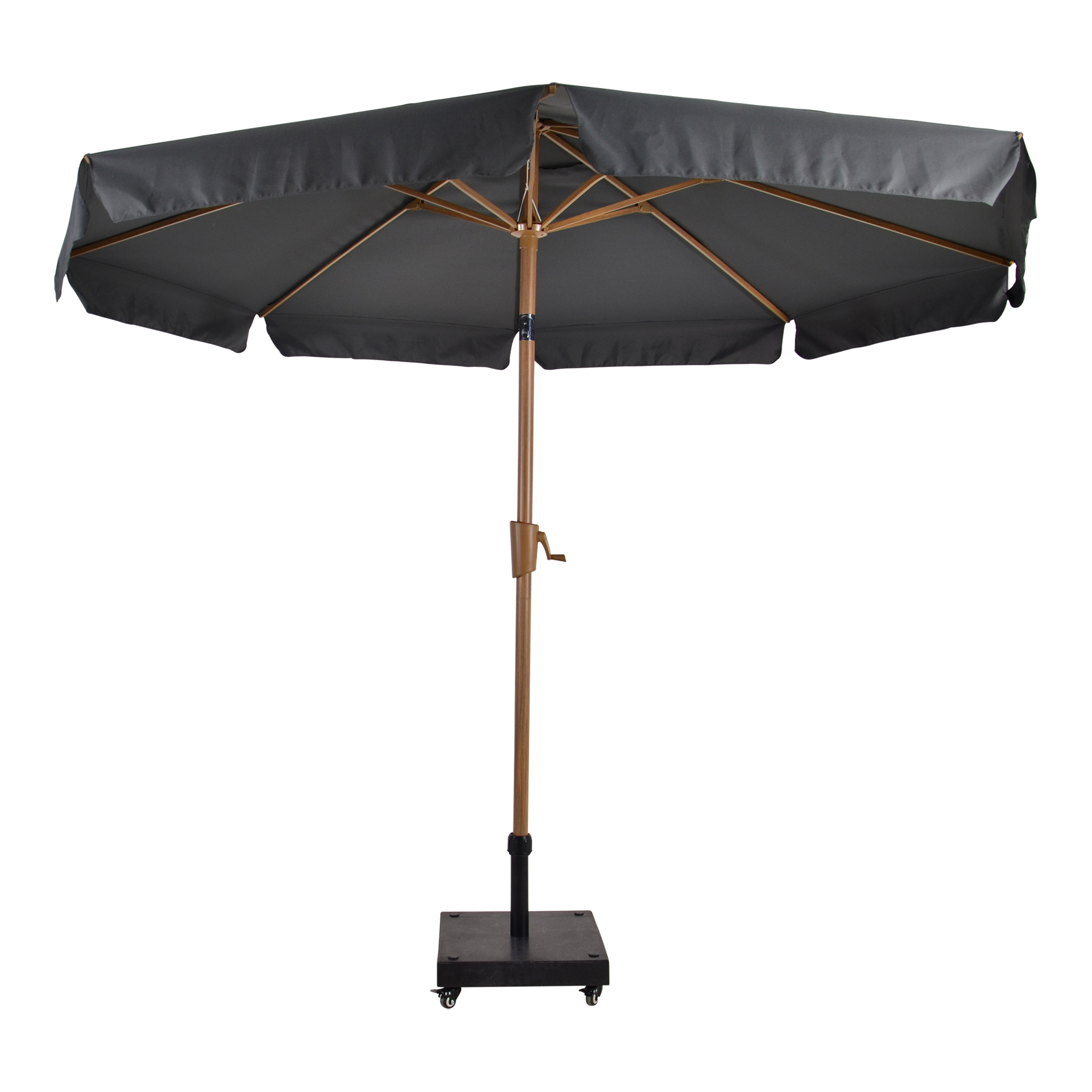 Parasol Libra houtlook grijs Ø3mtr