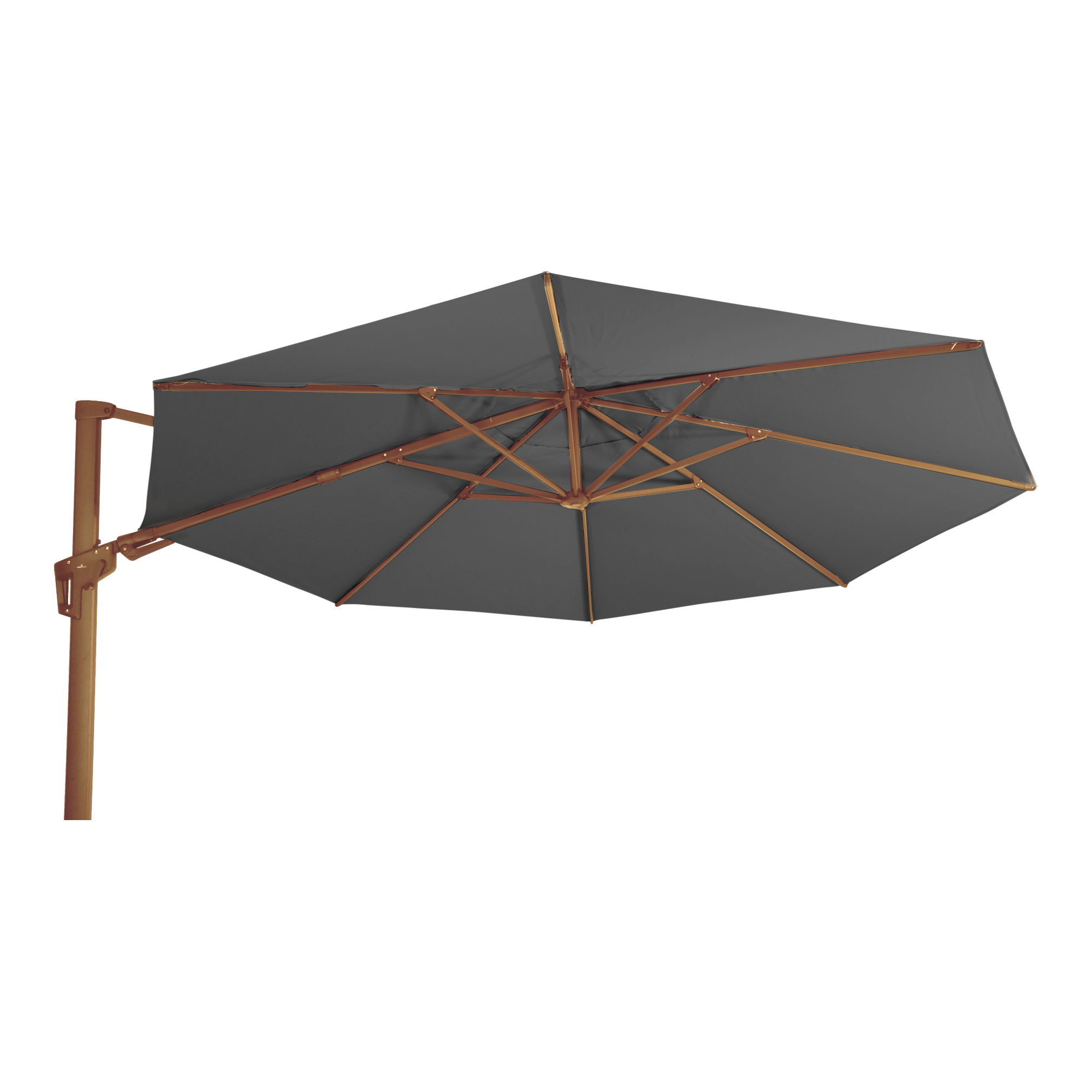 Zweefparasol VirgoFlex houtlook grijs Ø3,5mtr