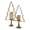 Kerstboom Aurum met windlicht alu goud met goud glas 70cm